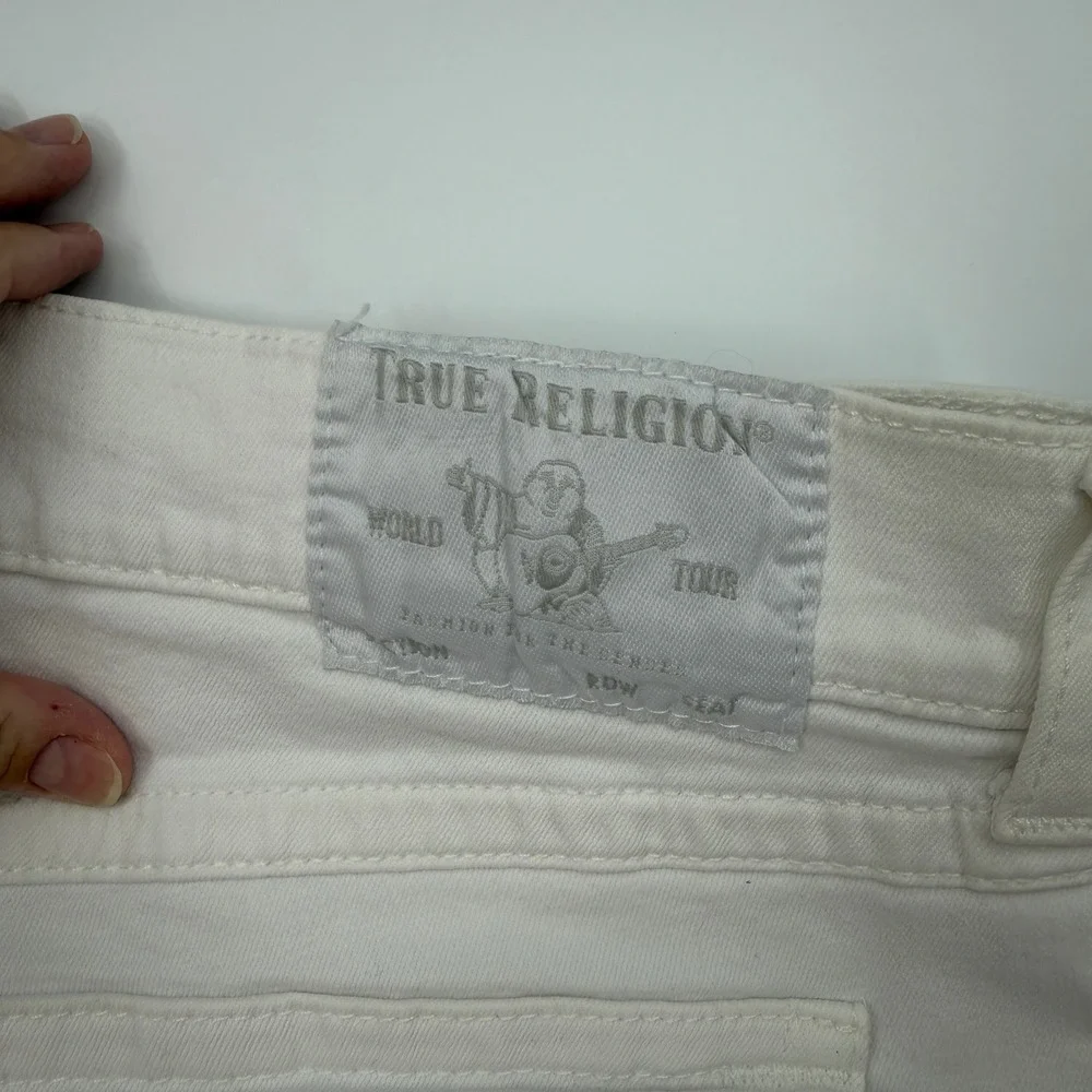 True Religion Ricky Jeans Men's 38 White Relaxed Straight Flap Pocket
